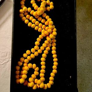 Roberta Roller Rabbit marigold silk necklace. Very long. Meant to be doubled.